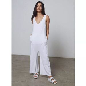 Lunya Womens Cool Romper in Sincere White X-Large